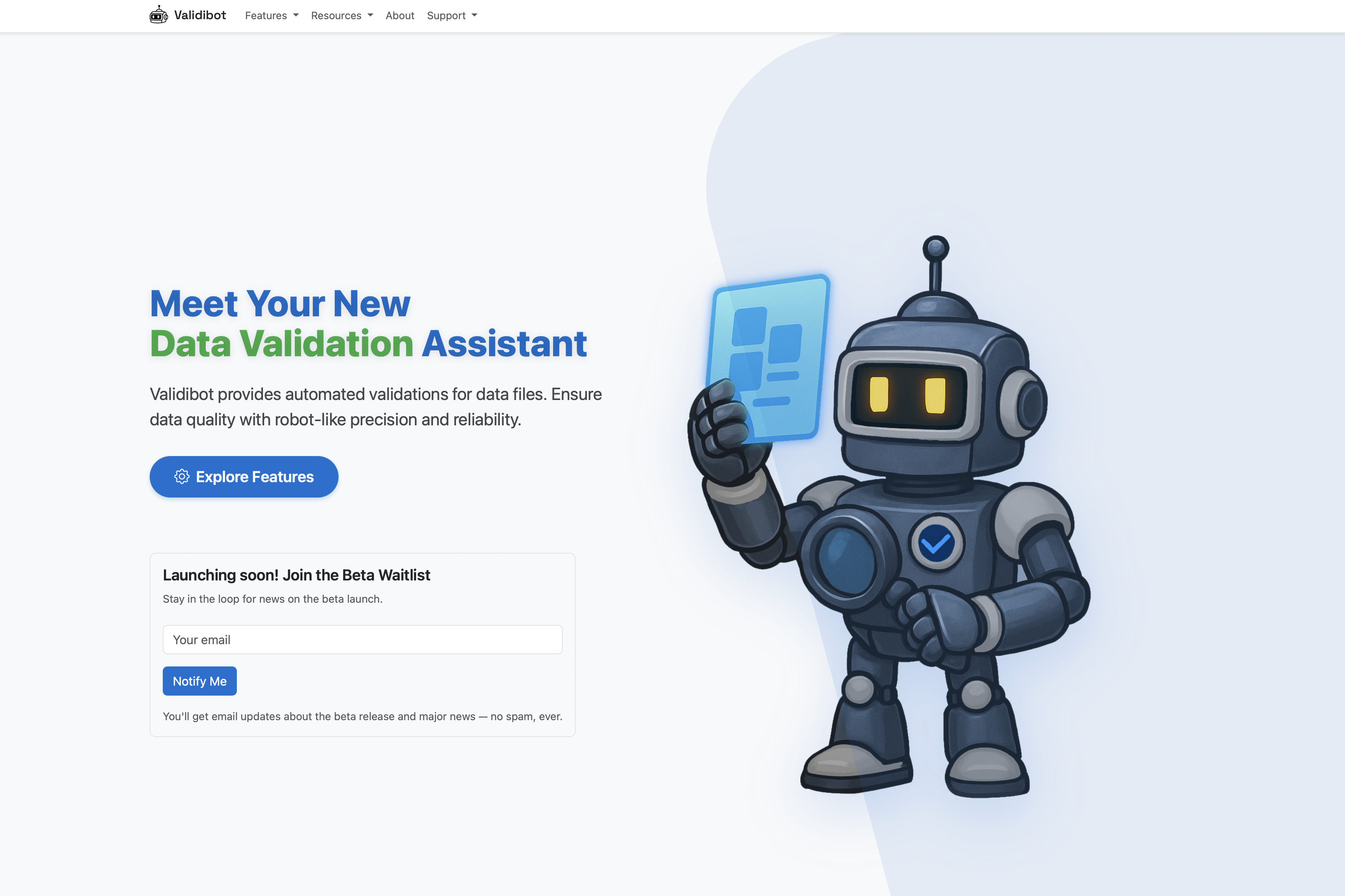 Validibot dashboard screenshot
